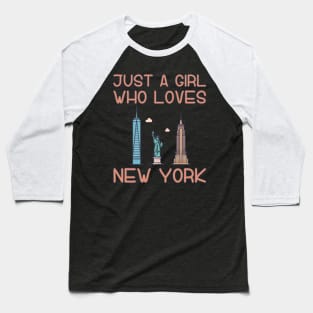 Just A Girl Who Loves New York Baseball T-Shirt